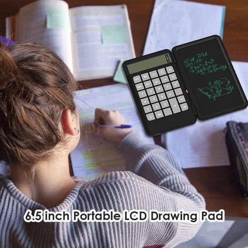 Notepad For w/ Foldable LCD Handwriting Tablet 12Digit For Of Calculator N9N4 - Afbeelding 3 van 15