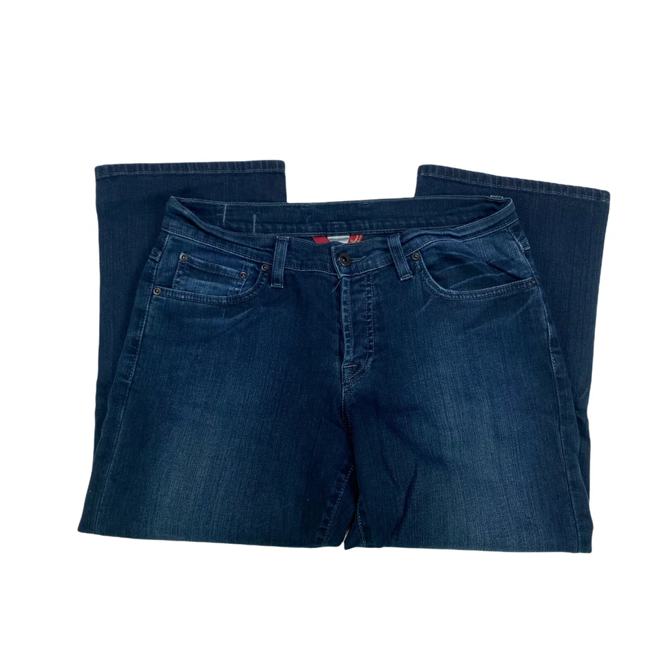 Pantalones de mezclilla Lucky Brand Easy Rider cortos para mujer talla 6/28 lavado oscuro bolsillo con solapa Foto 4 de 4