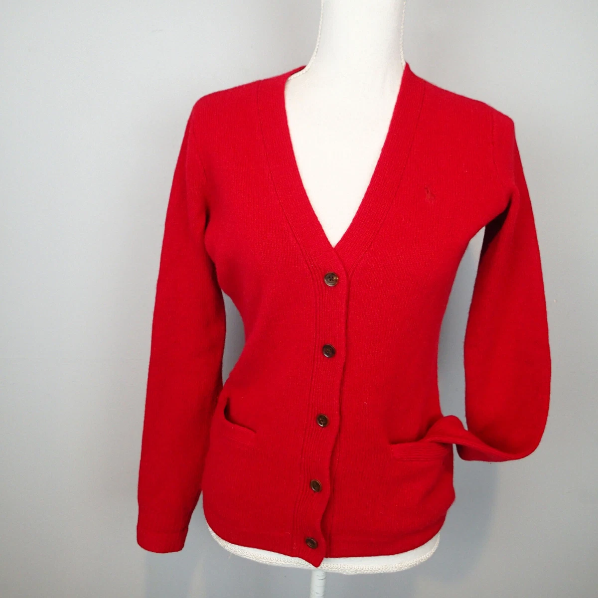 Ralph Lauren sport Women s s Red Wool Angora rabbit hair Cardigan