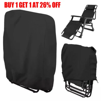 2X Folding Reclining Chair Cover Sun Lounger Waterproof Cover For Outdoor Garden