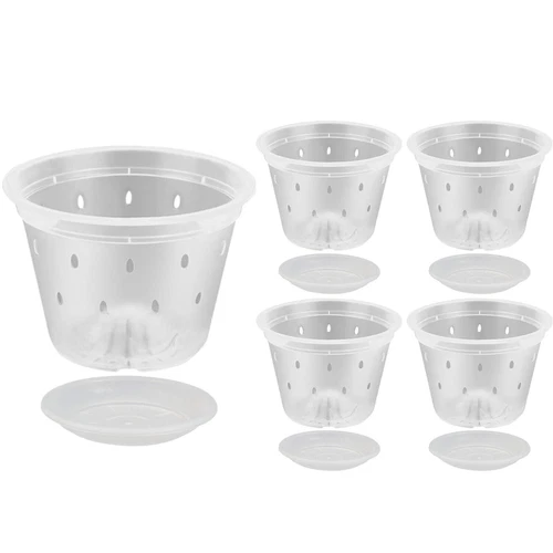 5 piezas maceta de orquídeas maceta transparente maceta de cultivo maceta - Imagen 11 de 12