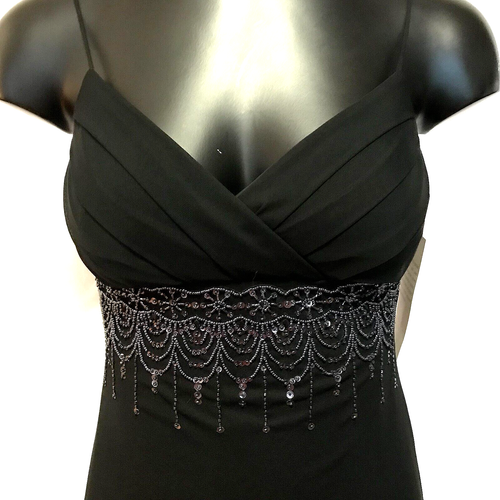 Vestido Parche Púrpura Talla 8 Midi -Negro-Cuentas Cintura Característica-DE COLECCIÓN AÑOS 80 90 - Imagen 2 de 7