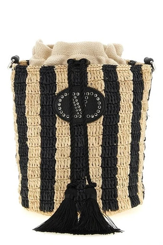 VALENTINO GARAVANI Raffia Black Bucket Bag New & Authentic