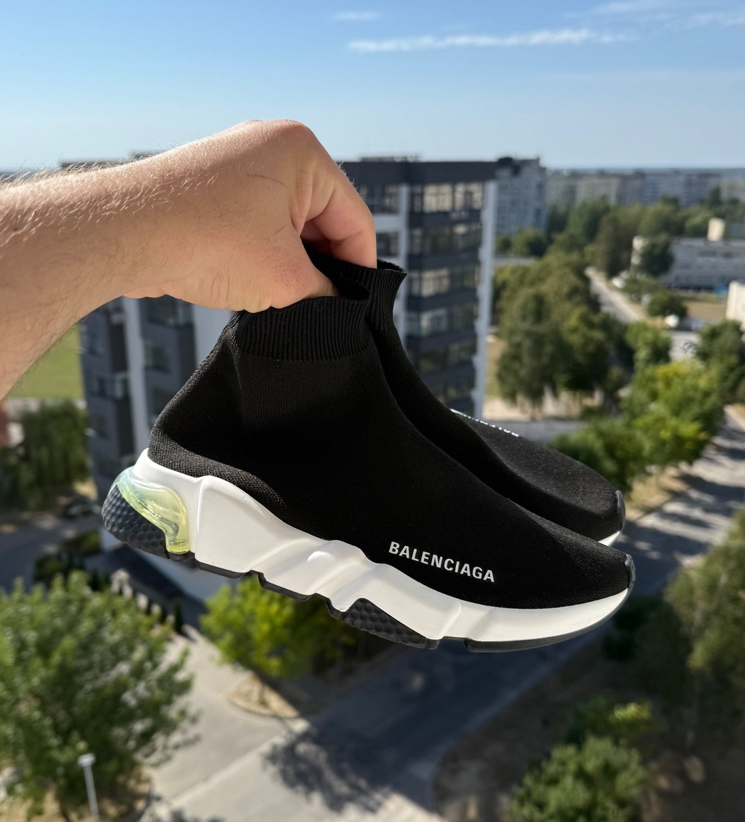 Balenciaga Mesh Speed Sock Runner High Top Sneakers