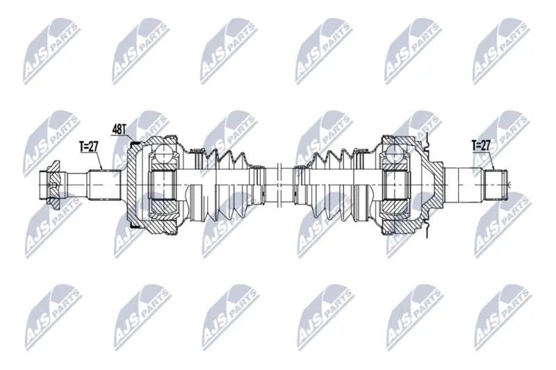 Driveshaft Rear Axle Left Automatic Transmission NPW-ME-194 NTY