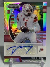 Tyler Huntley 2020 Prizm Draft Picks Prizms Silver Auto RC #128 Utes.