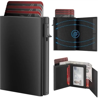Mens Wallet Card Holder Slim Minimalist Wallet for Men Pop Up RFID Blocking