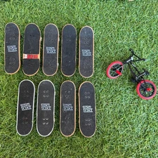 Vtg Y2K Tech Deck Fingerboards Lot 9 Skateboards 1 Bike Baker ACDC Zero Fynn