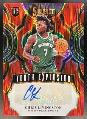 2023-24 Panini Select YE-CHS Youth Explosion Red Flash /49 Auto Chris Livingston