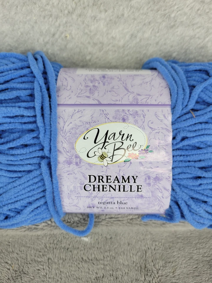Lot of 2 Yarn Bee Dreamy Chenille Regatta Blue Yarn For Knitting 7oz - Image 4 of 4