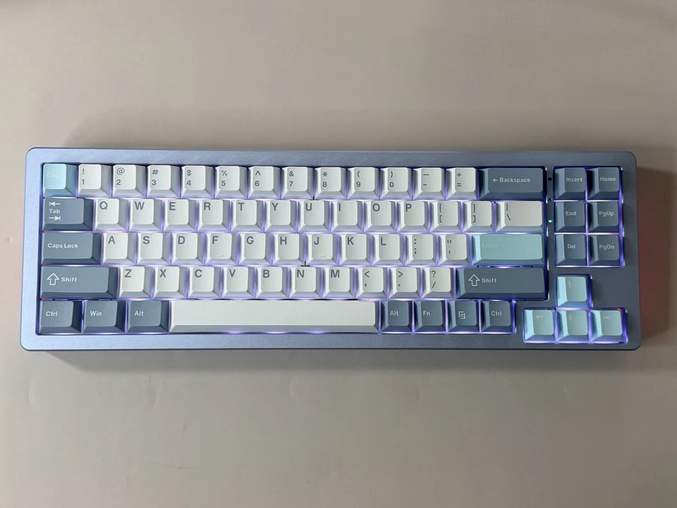 Womier SK71 Gaming Keyboard Aluminum Wireless Mechanical Keyboard Silver Blue - Image 4 of 4