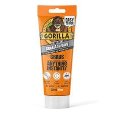 Gorilla Heavy Duty Grab Adhesive White 200ml Instant Hold Waterproof