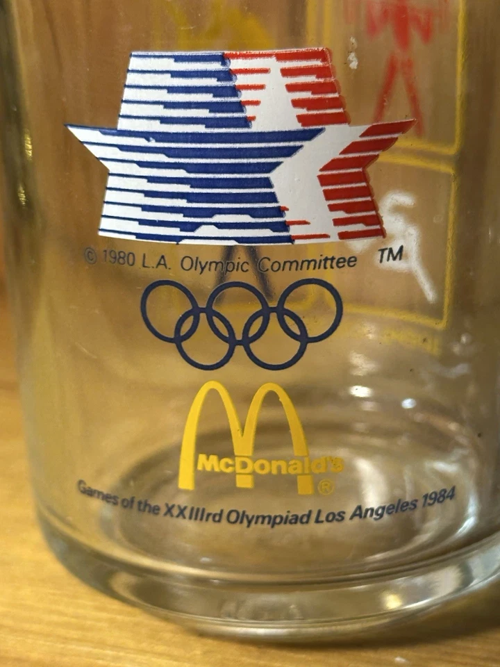 VTG MCDONALDS 1984 LOS ANGELES Olympics Coffee/Tea Cup/Mug GLASS Anchor Hocking - Image 3 of 4