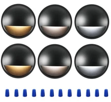 CLOUDY BAY [6 Pack] 3CCT Low Voltage LED Deck Lights Outdoor,2700K/3500K/5000...