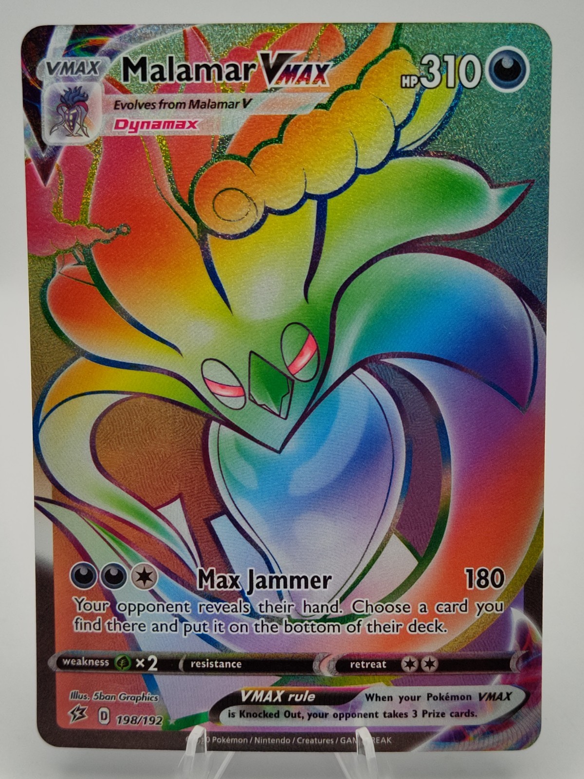 Malamar VMAX (Secret) 198/192 SWSH02: Rebel Clash NM Pokemon Card TCG