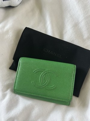 Chanel Green Caviar Key Holder Case Authentic