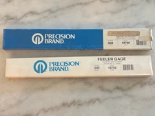 9 new PRECISION BRAND USA 19760 Feeler Gage Thickness Gauge, .032" x 1/2" x 12"