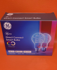 GE CYNC Direct Connect 60W A19 Smart LED Light Bulbs Multi Color 800 Lumen 2Pack