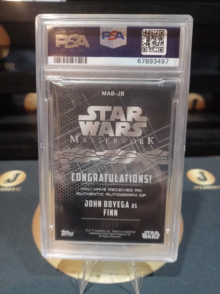 2017 Star Wars Masterwork Wood 2/10 John Boyega #JB PSA 9 - Image 2 of 3