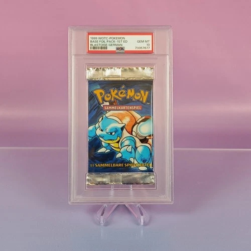 BASE FOIL PACK 1ST EDITION WOTC POKEMON BLASTOISE GERMAN 1999 PSA 10 1