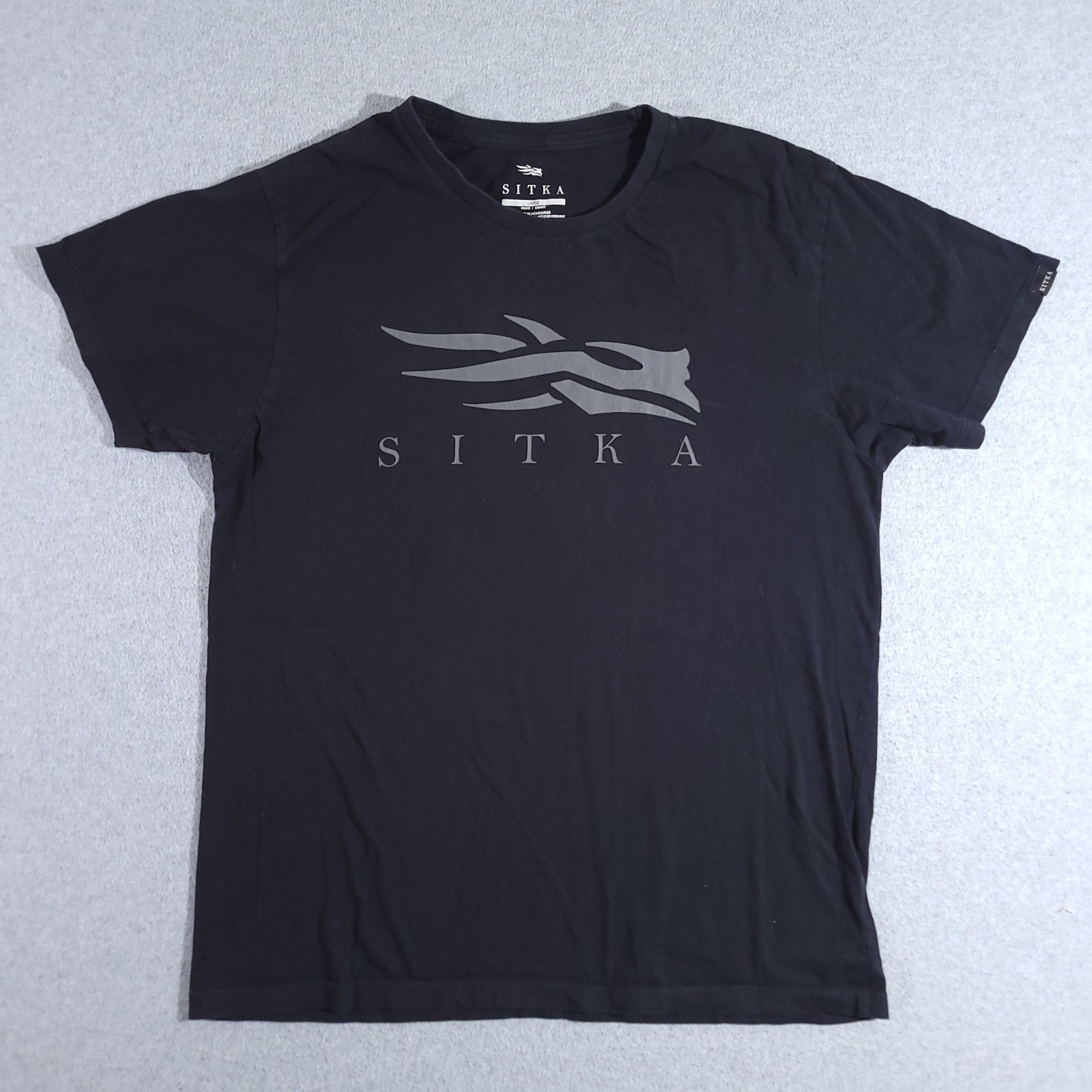 Sitka Tee Shirt Men's Size Large Black Gorpcore Soft Knit Outdoors Short Sleeve
