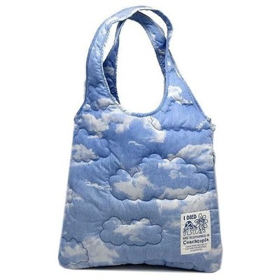 COACH Coachtopia Loop Quilted Cloud Print Tote Bag Blue Recycled PET A4 Dust Bag