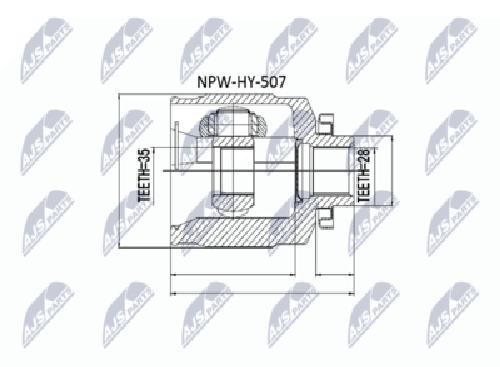 Hardy Disc, Longitudinal Wave Prop Shaft Fits for Hyundai Santa Fe 2.2CRDI 05 R - Image 2