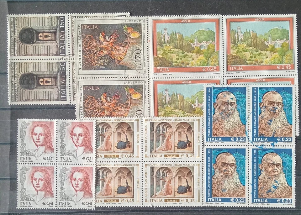 Lotto serie francobolli USATI quartine 6 + 4 franc. + 1 serie 1961 - Immagine 3 di 3