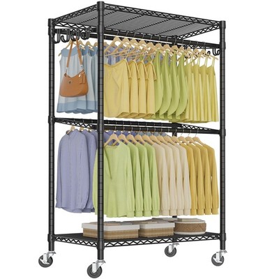 VIPEK R2 Pro Rolling Garment Rack 2-Sided Hanging Heavy Duty Clothes Racks wi...