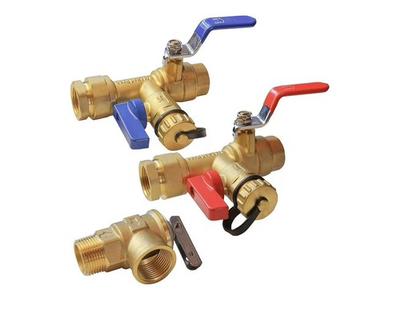 #ad 3 4 Inch IPS Isolator Tankless Water Heater Service Valve Kit w Pressure Relief $59.98