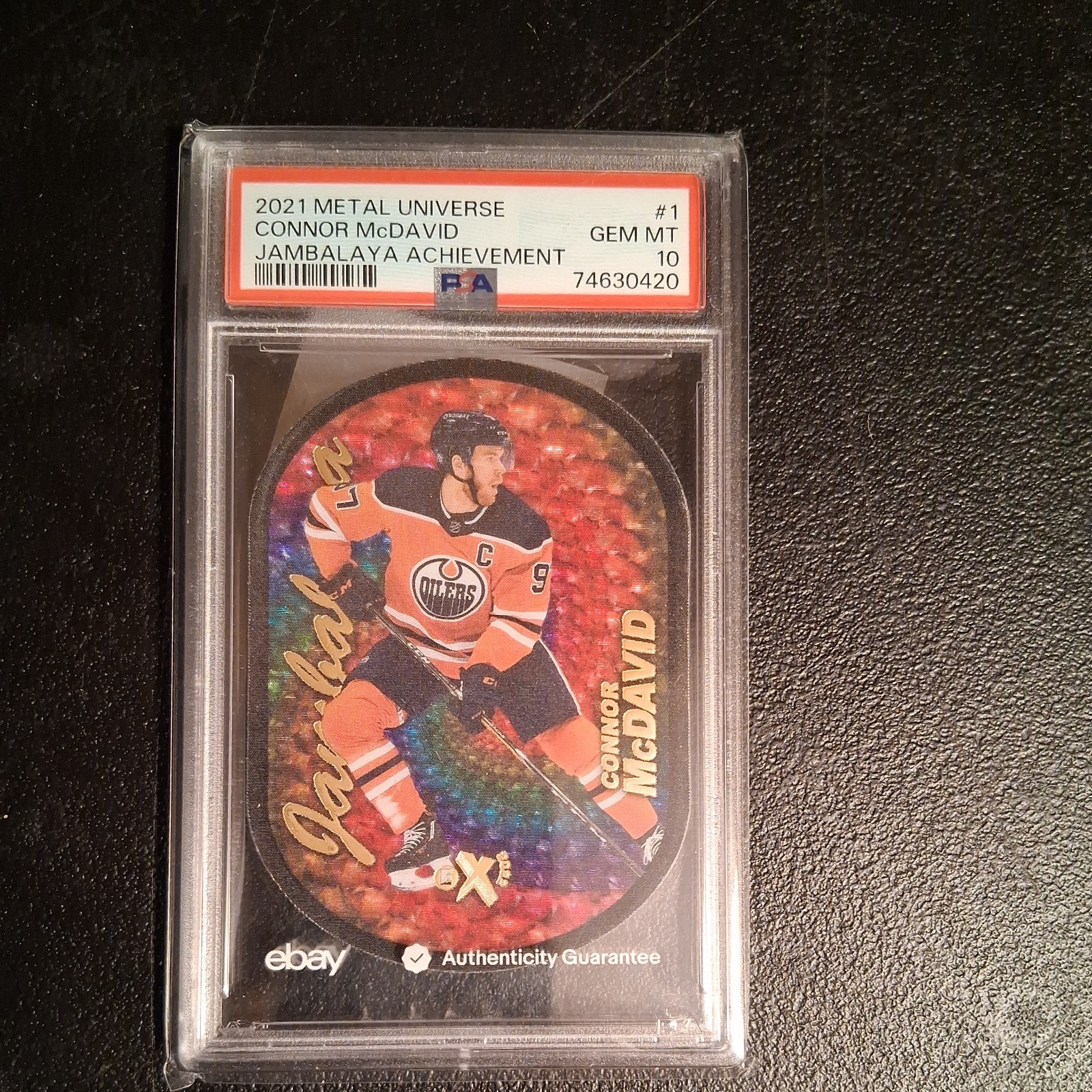 2021 Skybox Metal Universe Jambalaya Achievement Connor McDavid PSA 10 Oilers #1