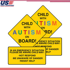 2 Pack Autism Awareness Car Magnets - Child Autism On Board Decal Car Truck SUV