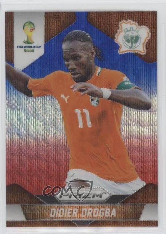 2014 Panini Prizm World Cup Blue & Red Wave Prizm Didier Drogba #60 00e8