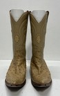 Los Altos Full Quill Ostrich Tan Leather Western Cowboy Boots Men's Size 9.5 EE — photo 2
