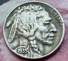 1935 Indian Head Buffalo Nickel. Part Horn Full Date. XF? You Grade! Old US Coin