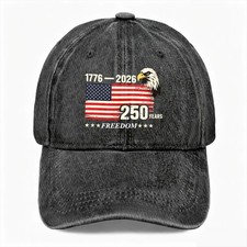 250 Years Freedom Eagle Patriotic Dad Hat Casual Unisex Washed Baseball Cap