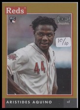 2020 Topps Archives Snapshots #AS-AAQ Aristides Aquino 10/10 Gold hand numbered