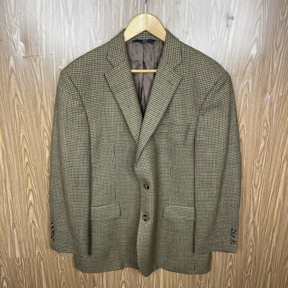 Brooks Brothers Sport Coat Mens 42R Brown Multicolor Houndstooth Double Vented - Image 2 of 4