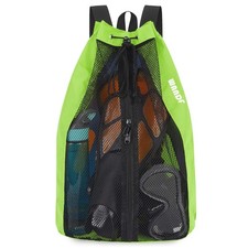 Swim Bag Mesh Drawstring Backpack Beach Gym Workout Gear Organizer Bag
