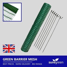 Green Plastic Safety Barrier Mesh Fence Netting Net and Metal Pins