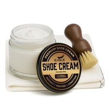 Eagle Shoe Cream Polish Kit Neutral   3 Piece Boot  Care 4oz,