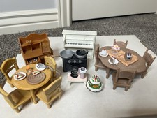 Epoch Co Calico Critters Dollhouse Accessories Furniture Chairs Table Food Lot