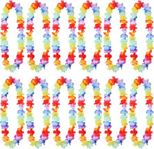 12 Stück Hawaii Kette Blumen, Hawaiianische Deko Girlanden, Poolparty Dekorieren