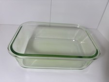 Set of 2 Green Tinted Glass Rectangular Bakin...