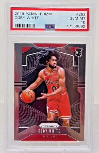 2019 Panini Prizm Bulls COBY WHITE RC Rookie Basketball Card PSA 10 GEM MINT