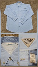Columbia Mens L PFG Omni Shade Bahama Long Sleeve Vented Roll Tab Fishing Shirt