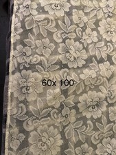 Vintage Lace Tablecloth 100x60 Large Rectangle Ivory Floral Cottage Victorian