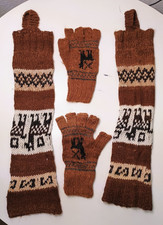 Winter Set Knitted Hand Warmers Leg Warmers Warm Wool Gloves
