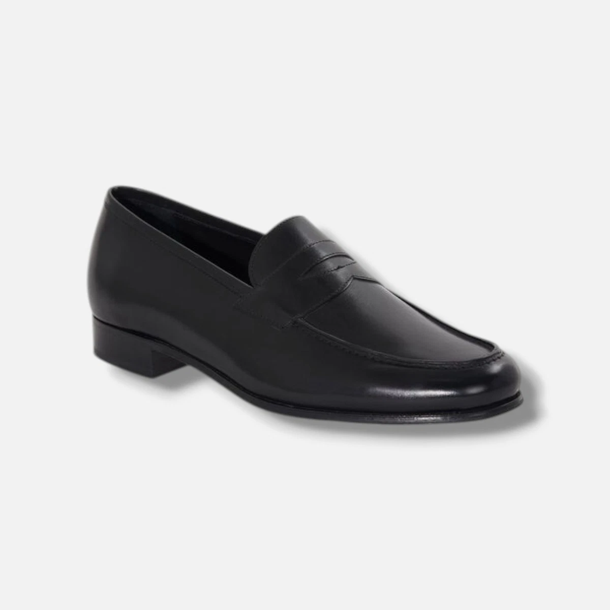 Brand New Paul Stuart Bane Leather Penny Loafers – Size 9 The Stewart Penny Loafer - Nero Black – Paul Evans main image 2
