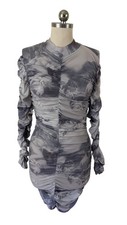 Forever 21 Y2K AngelCore Cinched Bodycon Dress Large Gray Whimisigoth Moody Art
